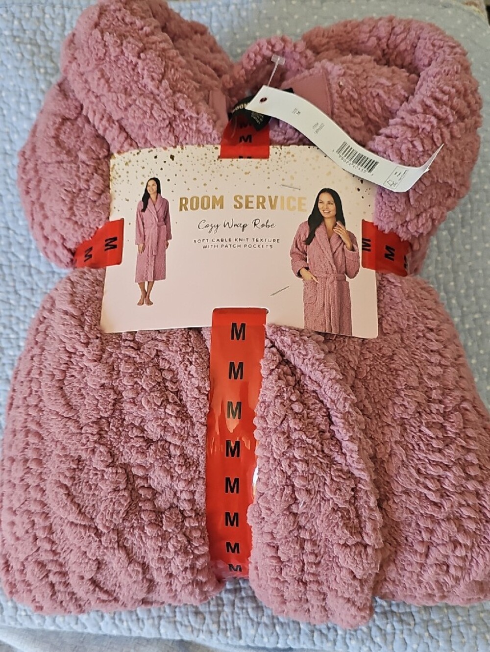 ROOM SERVICE Cozy Wrap Robe in Dusty Rose - Picture 5 of 5